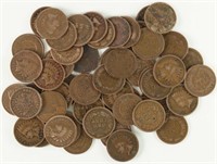LOT OF 50 INDIAN HEAD PENNY COINS