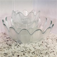 Lot of Ruffled Glass Bowls