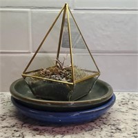 Dish w/ Glass Pyramid