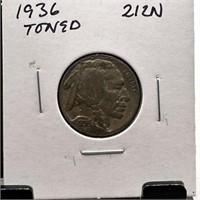 1936 TONED BUFFALO NICKEL