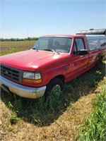'94 FORD F150, MANUAL, W/TOPPER-NOT RUNNING