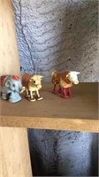 3 vintage walking toys plastic