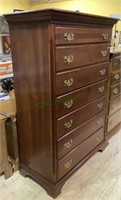 Beautiful unmarked seven drawer tall boy dresser