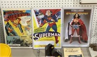 Lot of three Superman and Wonder Woman posters -