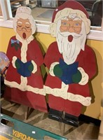 One sided Mr. and Mrs. Santa Claus outdoor