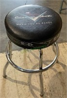 Smaller size stainless stool with padded vinyl