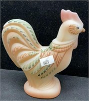 Fenton hand painted frosted glass rooster