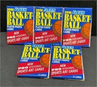 Fleer 1991 basketball trading cards - five