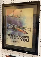 Star Wars framed and matted "May the Force be