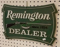 Plastic Remington dealer sign measures 15 inches