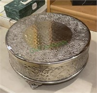 Beautiful silver metal decorative cake stand