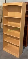 (ND) Blonde wood-look bookcase with four shelves