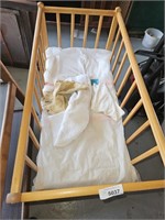 Wood Baby Crib - approx 36 x 30"