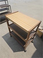 Wood Cart on Casters - approx 33" high x 30" wide