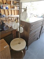 Vintage Mid Century 3 Shade Lamp Table
