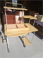 Wood Computer Desk on Casters