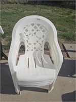 4 Plastic Staking Patio / Lawn Chairs