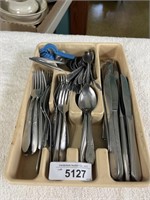Assorted Flatware & Tray