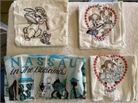 Vintage Embroidered Tea Towels & Nassau Scarf
