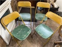 4 Vintage Plastic Folding Chairs