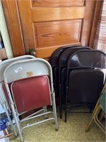 5 Metal Folding Chairs - 2 are Vintage Samsonite &