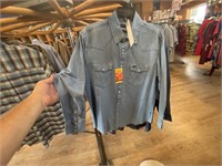 Wrangler Men's Sz L Pearl Snap Long Sleeve Shirt