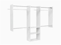 60 in. W - 96 in. W White Wood Closet System