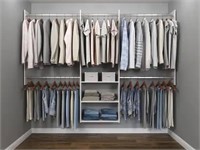 60 in. W - 96 in. W White Wood Closet System