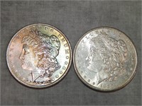 Pair of 1883 O Morgan 90% SILVER Dollars NICE