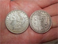 1883 & 1883 O Morgan 90% SILVER Dollars