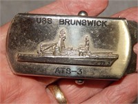 USS Brunswick ATS-3 NAVY Belt Buckle