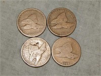 4 Flying Eagle Cents all 1858