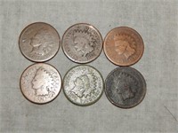3 1874 & 3 1875 Indian Head Cents better dates