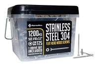 10x3.5in Stainless Steel Deck Screws - 1200 Pieces