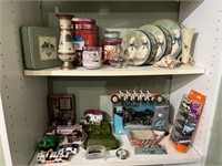 Assorted Tins & Toys ( Contents of 2 Shelves)