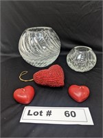 CRYSTAL VASES, CANDLES, AND SACHET