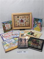 CHILDRENS BOOKS, PHOTO MEMORY COLLAGE AND NOTE BOO
