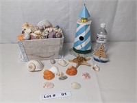 SHELL COLLECTION AND LARGE LIGHTHOUSE