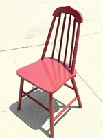 Wooden red paint chair