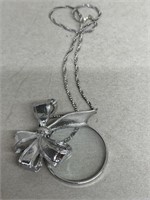 Italy sterling silver necklace with accessory