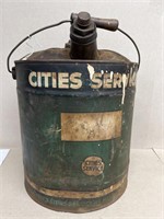 Cities service advertising Gas can
