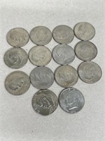 14 bicentennial Eisenhower dollar coins