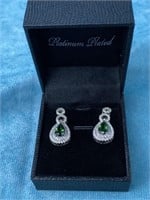 Platinum Plated -Gold Coast Green & Clear Stones