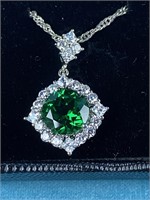 Platinum Plated -Gold Coast Green & Clear Stones