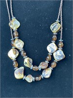 Natural Agate and Glass Beaded Necklace