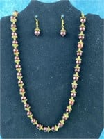 Beaded Earrings and Necklace Set