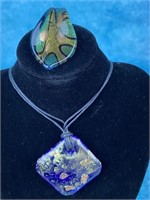 Art Glass Pendant and Necklace