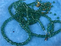 Green Glass Beads for Jewelry Making