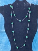 24" Green Beaded Necklace