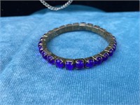 Blue/Purple  Bead and Chain Multi Strand Necklace